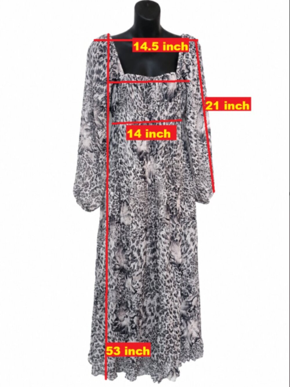 ALLSAINTS Grey & Black Animal Print Dress – Size UK 4 / US 0 / EU 32 - Picture 4 of 14